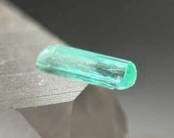 Colombian Emerald Raw Natural Collector Crystal - Small Genuine Untreated Unheated Semi-Translucent 10.7mm 1 carat May Birthstone Gift Idea