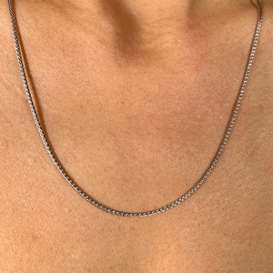 Adjustable Wheat Chain 22&quot; - Italian .925 Sterling Silver - Lobster Claw - Tarnish Free Rhodium Plated - Made in Italy - Womens Silver hain