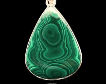 Malachiethanger, sterlingzilver, groene druppel echt kristal voor emotionele ondersteuning, zelfzorg hartchakra meditatie sieraden cadeau