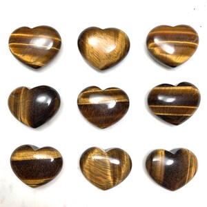 Tiger Eye Heart Palm Stone Grid - Golden Solar Plexus and Root Chakra Meditation Crystal for Empowerment and Prosperity - Chunky 1.7 Inches - Crystal Rock Star California Shop