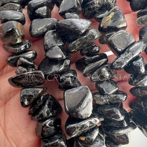 Nuummite Chip Bead Stretch Bracelet - World's Oldest 3 Billion Year Old Crystal Rock Star