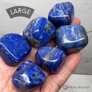 Lapis Lazuli Tumble Stone, Natural Blue Genuine Lapis Lazuli, Psychic Meditation Third Eye Chakra Intuition Empath Protection Crystal Grid - CrystalRockStar California