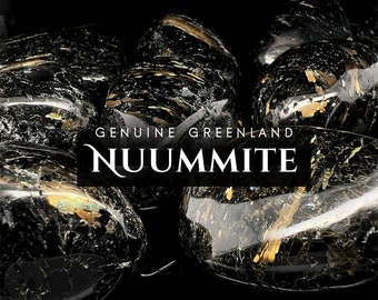 Authentic Nuummite - 3 Billion Year Old Genuine Greenland Collector Crystal - Sorceror's Stone Grounding Empath Protection - Tumbled Stone