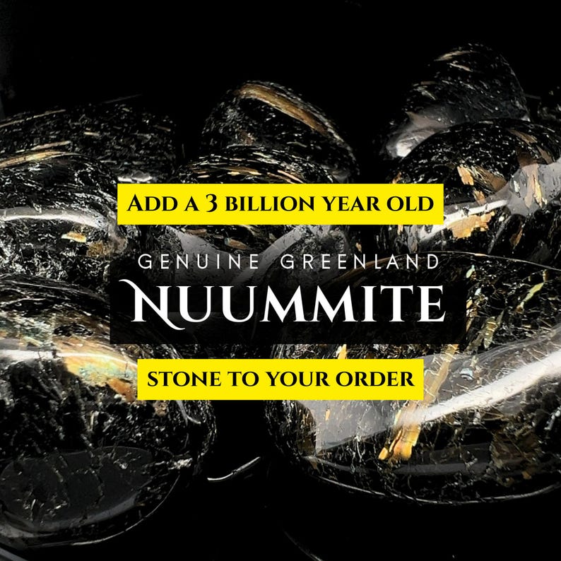 Greenland Nuummite tumbled stone - 3 billion years old - grounding stone to use with Moldavite