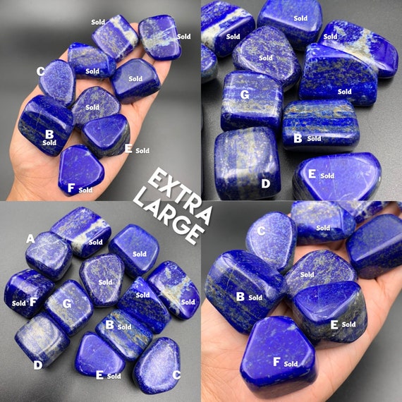 Lapis Lazuli Tumbled Stone Large Chunky Natural Blue Genuine Third Eye Crystal Meditation Empowerment Intuition Empath Protection Etsy UK