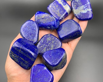 Lapis Lazuli Tumbled Stone - Large Chunky Natural Blue Genuine Third Eye Crystal - Meditation Empowerment Intuition Empath Protection