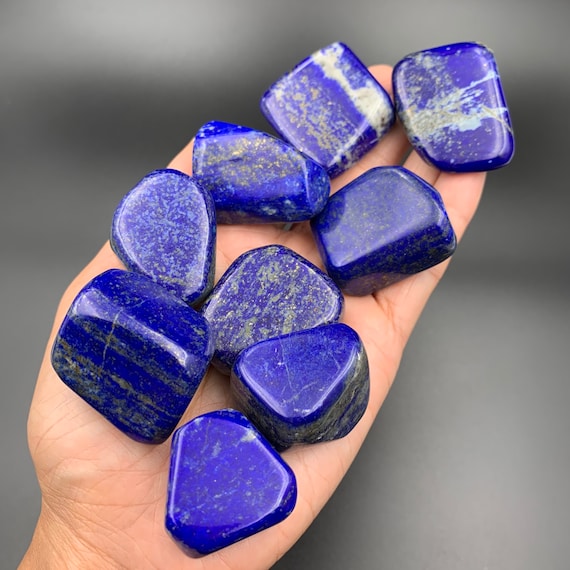 Lapis Lazuli Tumbled Stone Large Chunky Natural Blue Genuine Third