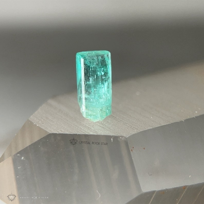 Colombian Emerald Raw Natural Collector Crystal Specimen - Small Genuine Untreated Unheated 8.5mm 1 carat - May Birthstone Unique Gift Idea - CrystalRockStar Los Angeles California