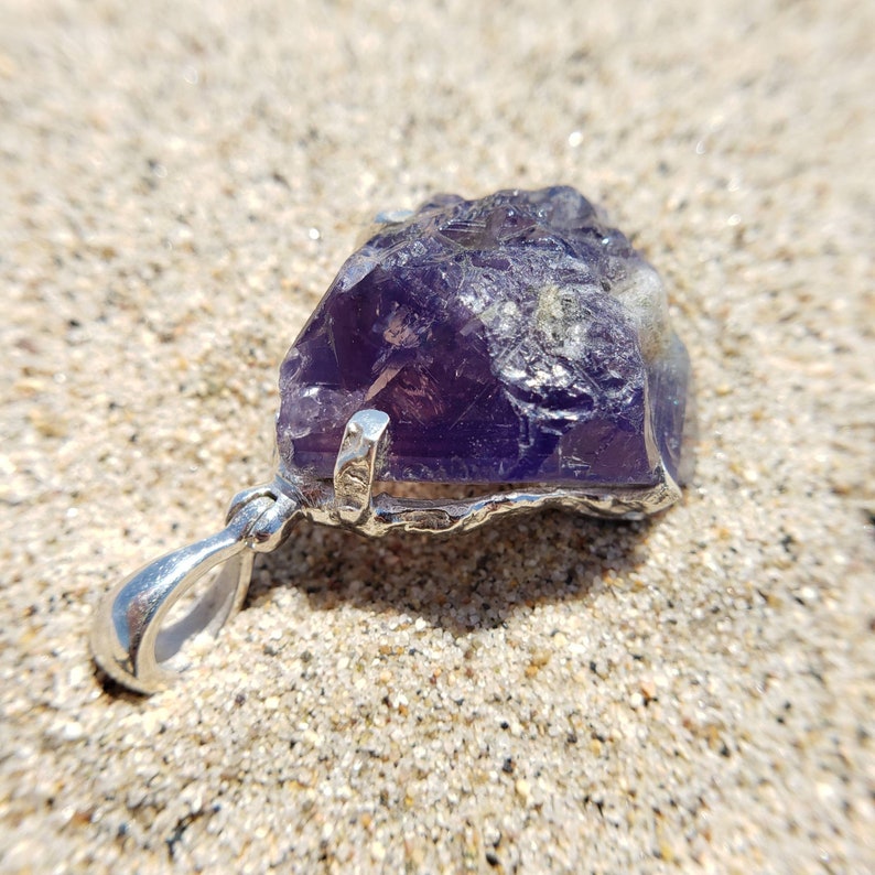 Color Changing Fluorite Raw Rough Crystal Pendant Etsy