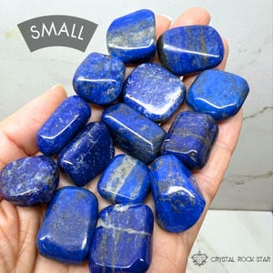 Lapis Lazuli Tumble Stone, Natural Blue Genuine Lapis Lazuli, Psychic Meditation Third Eye Chakra Intuition Empath Protection Crystal Grid - CrystalRockStar California