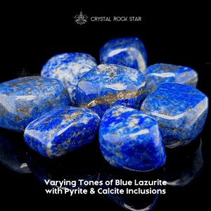 Lapis Lazuli Tumble Stone, Natural Blue Genuine Lapis Lazuli, Psychic Meditation Third Eye Chakra Intuition Empath Protection Crystal Grid - CrystalRockStar California