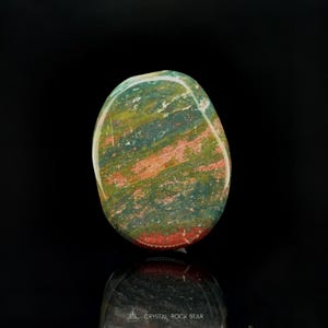 Ocean Jasper Crystal Palm Stone Green Premium Flat Oval Worry Stone CrystalRockStar Los Angeles