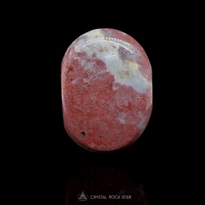 Ocean Jasper Crystal Palm Stone Pink Premium Flat Oval Worry Stone CRYSTALROCKSTAR Los Angeles