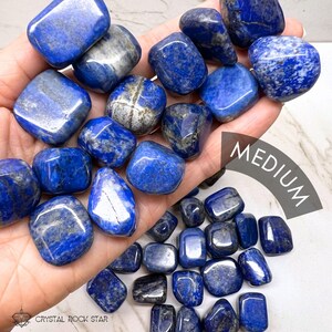 Lapis Lazuli Tumble Stone, Natural Blue Genuine Lapis Lazuli, Psychic Meditation Third Eye Chakra Intuition Empath Protection Crystal Grid - CrystalRockStar California