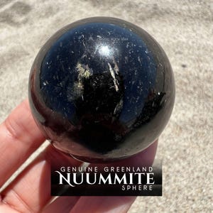 Greenland Nuummite Stone Sphere - 3 Billion Years Old Genuine Nuummite Crystal Ball - Empath Protection - Meditation Past Life Regression
