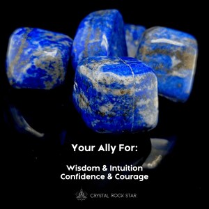 Lapis Lazuli Tumble Stone, Natural Blue Genuine Lapis Lazuli, Psychic Meditation Third Eye Chakra Intuition Empath Protection Crystal Grid - CrystalRockStar California