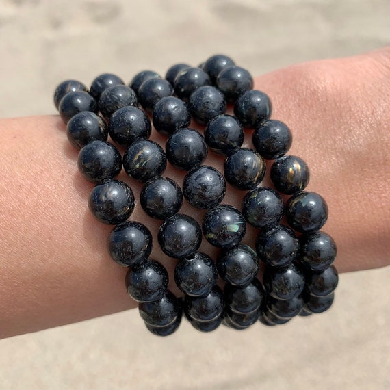 Genuine Nuummite Bracelet Premium Greenland Beads 8mm Must Have