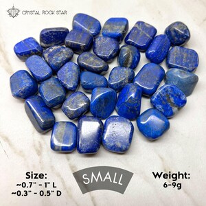 Lapis Lazuli Tumble Stone, Natural Blue Genuine Lapis Lazuli, Psychic Meditation Third Eye Chakra Intuition Empath Protection Crystal Grid - CrystalRockStar California
