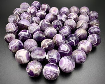 Esfera de amatista Chevron - Mini bola de cristal morada para meditación