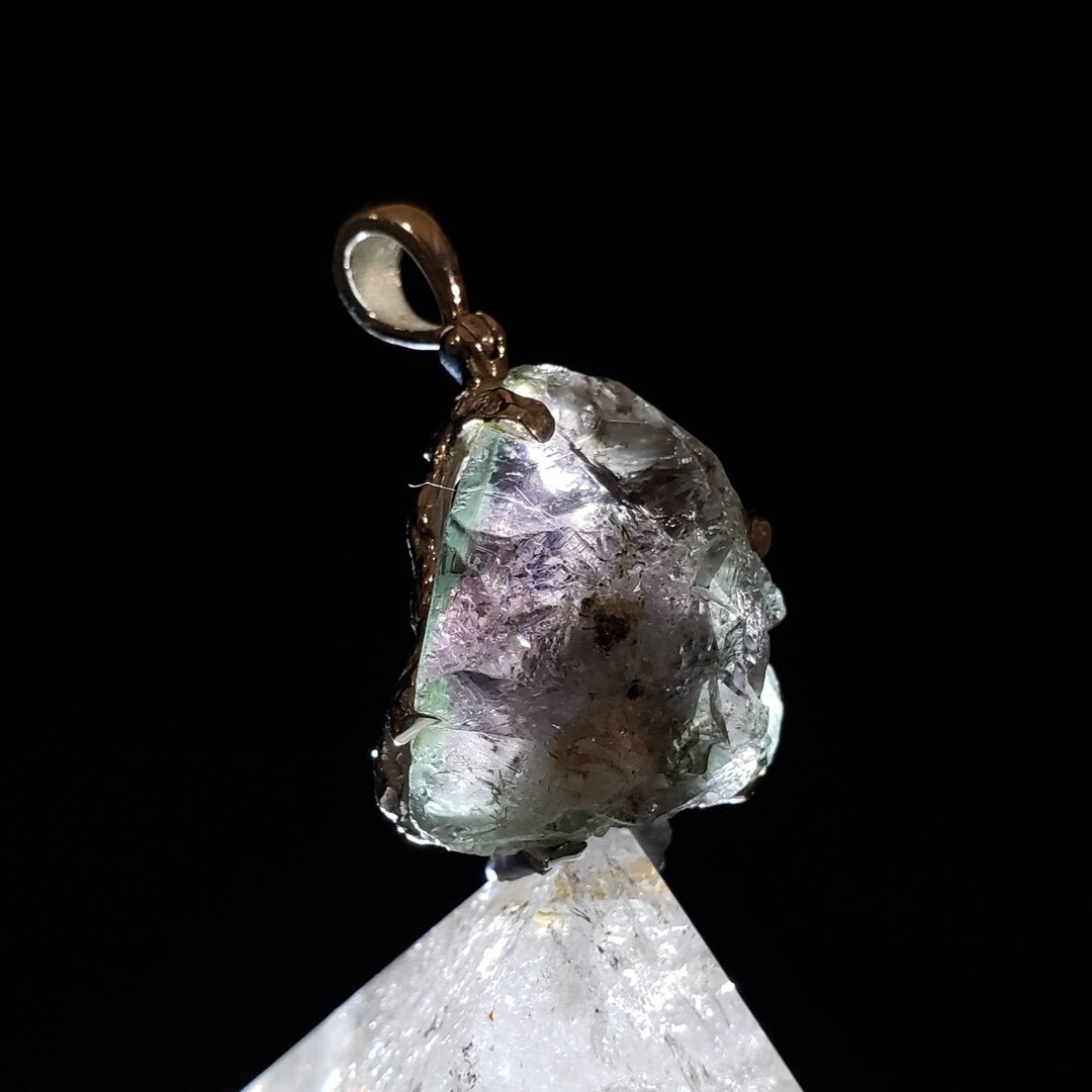 Color Changing Fluorite Raw Rough Crystal Pendant - Etsy