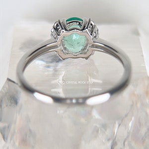 Genuine Emerald Ring Sterling Silver, 8x6mm Size 5 6 8, Natural May Birthstone 1.1 ct, Oval Engagement Ring, Colombian Emerald Ring, CZ Accents, CrystalRockStar Los Angeles, California Womens Jewerly Gifts