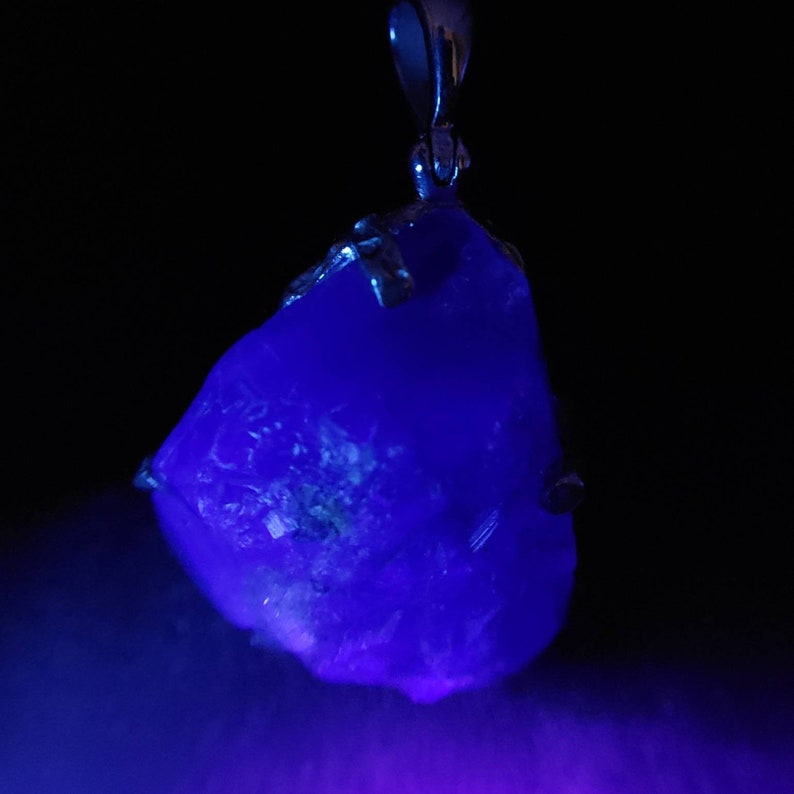 Color Changing Fluorite Raw Rough Crystal Pendant Etsy