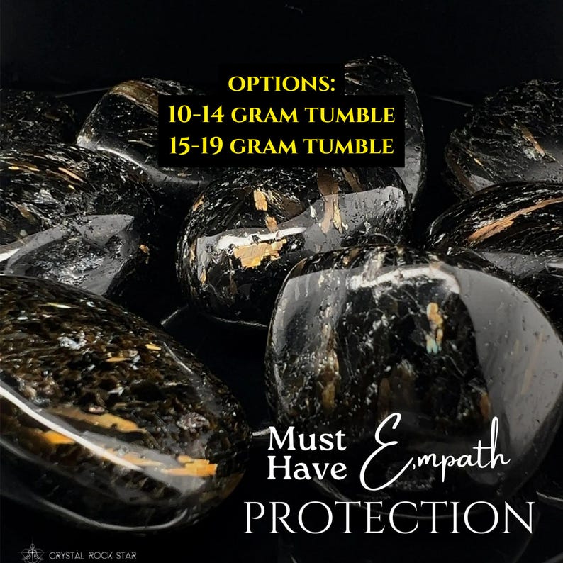 Greenland Nuummite tumbled stone - 3 billion years old - grounding stone to use with Moldavite - Must have empath protection crystalrockstar
