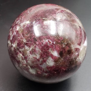 Pink Tourmaline Quartz and Smoky Quartz  Sphere - Rubellite Sphere - Pink White Collector Crystal Ball - Meditation Room Decor 2.1&quot;
