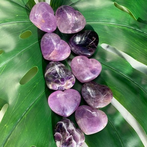 Amethyst Puffy Heart Palm Stone - Polished Purple Crystal - Chunky 1.7" - CrystalRockStar Meditation Yoga Collector Decor