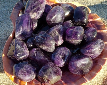 Amethyst Tumbled Crystal - Large Purple Tumble Stone - 1" to 1.5"