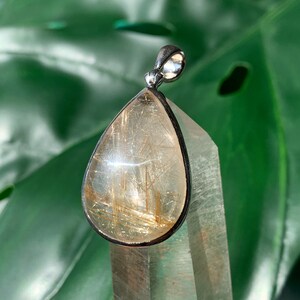 •RUTILATED QUARTZ - MEDIUM TEARDROP• sterling silver pendant