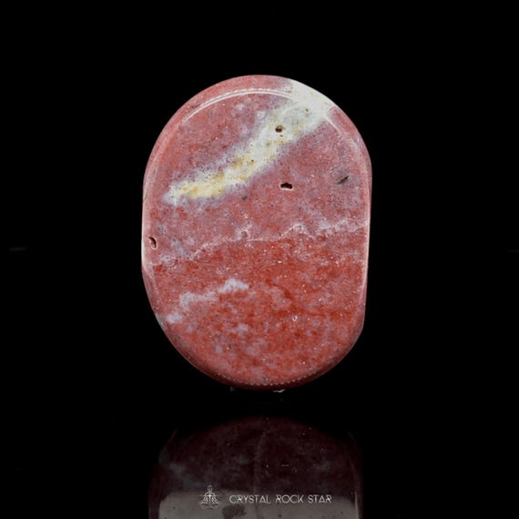 Pink Ocean Jasper Palm Stone - Starseed Meditation Gift - Crystal Grid Worry Stone - Natural Genuine Specimen