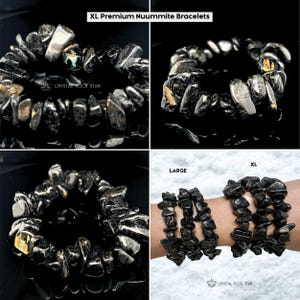 Genuine Nuummite Chip Bracelet: Rare Collectible 3 Billion Years Old Greenland Stone, Empath Protection - Chip Nugget Crystal Beaded Stretch Bracelet - CrystalRockStar Los Angeles California - Gold Bronze Blue Flashes Flashy Inclusions - Large and XL Premium Example Photos