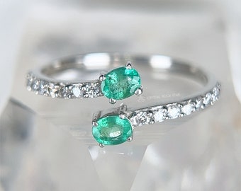 Anello con smeraldo naturale - Argento sterling, ovale, con pietra portafortuna di maggio, a forma di serpente, regalo di gioielleria per lei e la mamma
