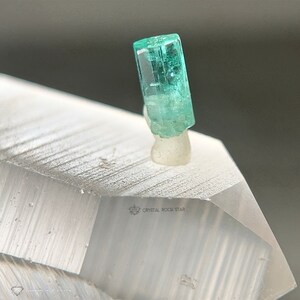 Colombian Emerald Raw Natural Collector Crystal Specimen - Small Genuine Untreated Unheated 8.5mm 1 carat - May Birthstone Unique Gift Idea - CrystalRockStar Los Angeles California