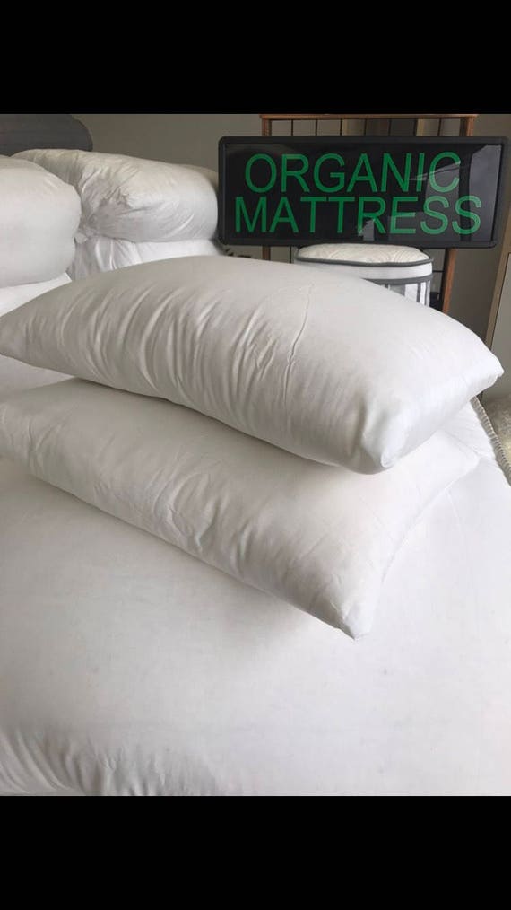 2 Standard Organic Cotton Wool Bed Pillows Etsy
