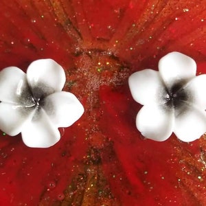Colorful Plumeria Flower Stud Earrings Hypoallergenic Stainless Steel image 4