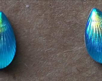 Seashell, Teardrop, Mermaid Scale Stud Earrings