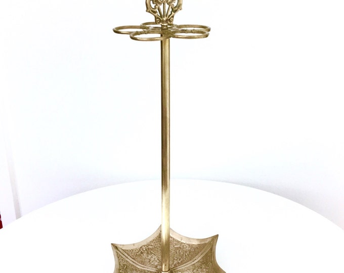 Vintage Brass Umbrella Holder Stand Upside Down Umbrella Mid Etsy