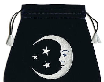 Moon Tarot Card Pouch Celestial Tarot Card Bag Moon and Stars Pouch Boho Make up Pouch Large Make up Bag Cute Accessory Pouch