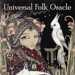 Universal Folk Oracle Cards & Guidebook Set Tarot Card Deck Book Kit fantasy art magick magic pagan wicca wiccan witch craft witchcraft