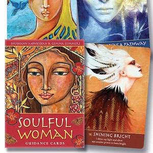 Set di carte guida e guida per donna soulful, set di mazzi di carte, kit di libri, magia, magia, pagana, wicca, wiccan, stregoneria, stregoneria, dea, tarocchi, oracolo