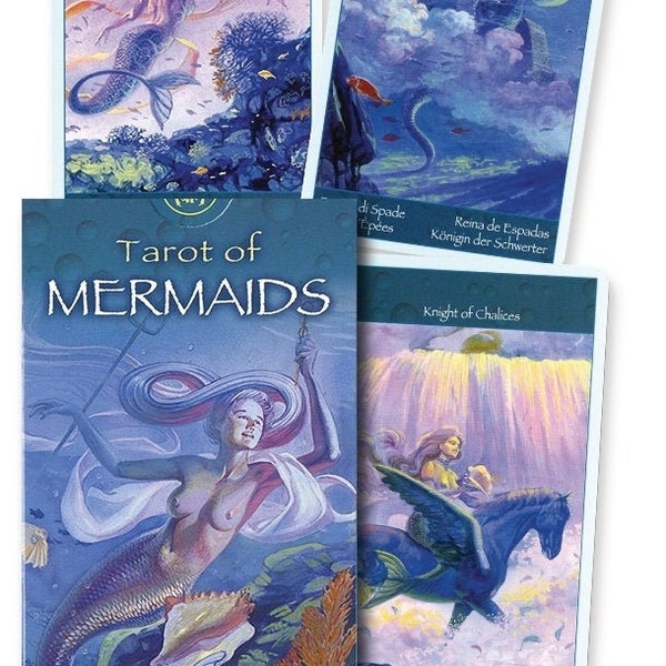 Tarot de Sirenas Baraja Juego de cartas Oráculo Folleto de cartas Kit magia magia pagano wicca wicca bruja brujería brujería brujas sirena mar océano