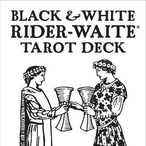 Mazzo di tarocchi Rider-Waite in bianco e nero Rider Waite Smith Set Oracle Card Booklet Kit magick magia pagana wicca wiccan strega mestiere stregoneria