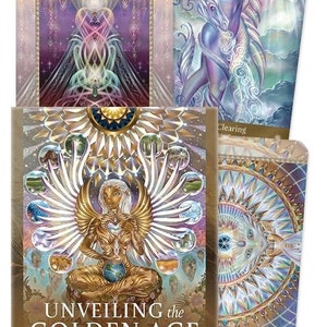 Revelando o kit de tarô da idade de ouro Experiência visionária Oracle Card Deck Book Set Cards magia magia bruxa artesanato bruxaria druida celta
