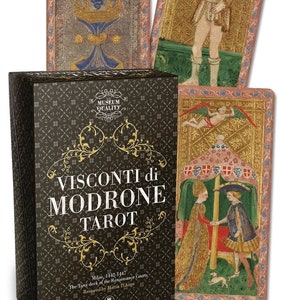 Visconti Di Modrone Tarot Kit mazzo di carte e set di libri oracolo carte grandi magia magia stregoneria stregoneria wicca pagano wiccan stile antico