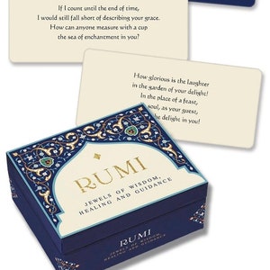 Rumi: Jewels Of Wisdom Healing & Guidance Affirmation Deck Set Poetry Cards Card Transcendental Poetic Inspiration Poems Poet Rumi