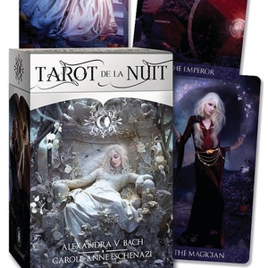 Juego de cartas y folleto del Tarot De La Nuit, mazo de cartas del oráculo, arte fantástico, magia, paganismo, brujería, brujería, druida, adivinación, brujería