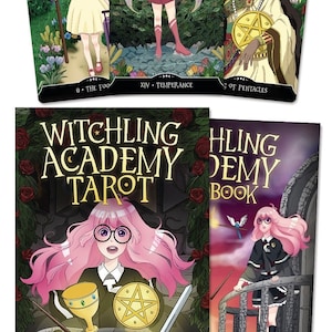 Witchling Academy Tarot Kit Cards & Guidebook Set Witches Card Deck Book fantasy art magick magic pagan witchcraft witch craft druid oracle