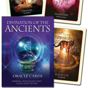Divination of the Ancients Oracle Cards & Guidebook Set Tarot Card Deck ...